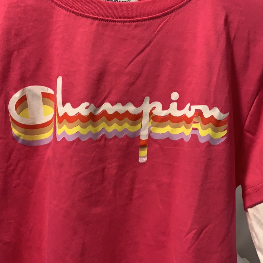 🆕 Champion “Peony Parade Pink” LS Crop Tops - Picture 3 of 16